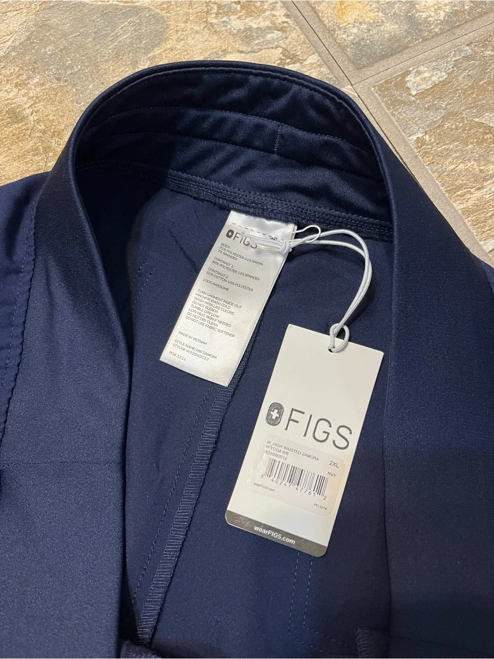 NEW FIGS High Waisted Zamora Jogger Scrub Pants Womens 2XL Blue W22SW2012 - Picture 2 of 7